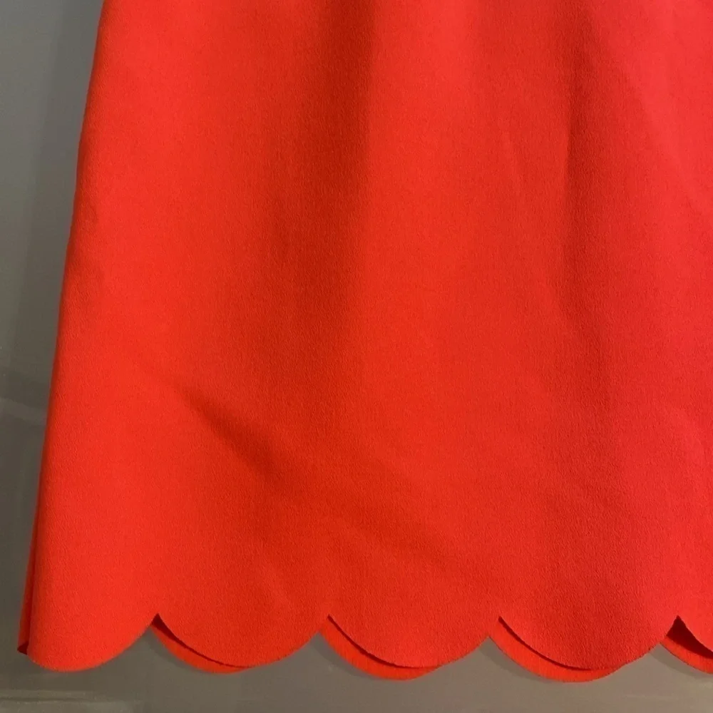J Crew Dress J. Crew Red Scalloped Sleeveless Dress Like NEW Size 00